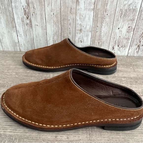 Cole Haan Shoes - Cole Haan Brown Suede Mules with Open Back 6.5
